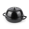 Black bread pot. Cast iron cooking pot. 