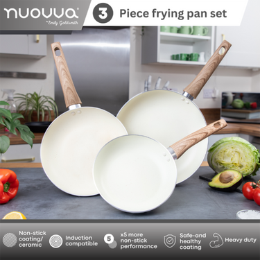 3 piece frying pan for induction hob set