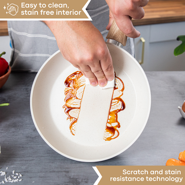 Easy clean cream cookware 