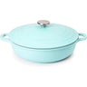 Nuovva non-stick shallow cast aluminium pot with lid
