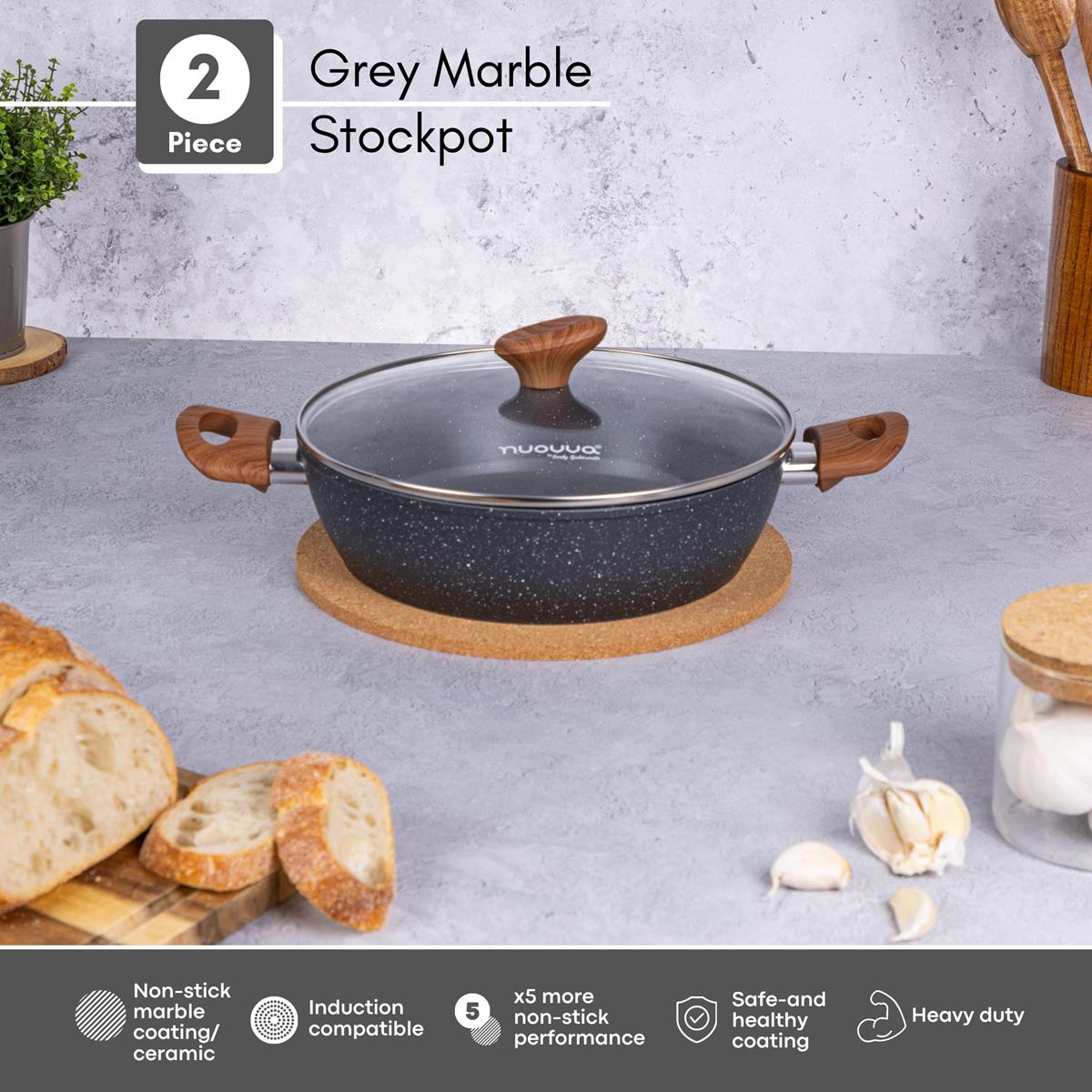 Shallow Casserole Pot with Glass Lid (Multiple Colours) 26cm, by Nuovv ...