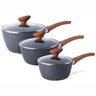 Marble saucepan with glass lid