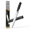Nuovva 8 inch bread knife with protective sheath. 
