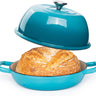 Nuovva light blue bread pot with lid. 