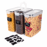 Airtight BPA-Free Cereal Food Storage Containers 2.5L - 3Pcs, Nuovva organisers