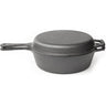Pre-Seasoned Cast Iron Dutch Oven Pot, 2 in 1 Combo Cooker Skillet