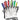 Colourful kitchen knife set with block. Peeler, sharpener and knives