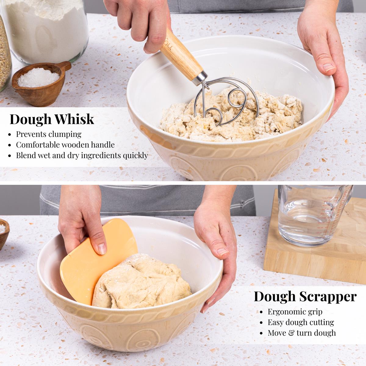 Nuovva 12-Piece Sourdough Bread Baking Kit –9 inch Rattan Proofing Bas ...