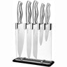 Stainless Steel Kitchen knife set with clear acrylic block. 