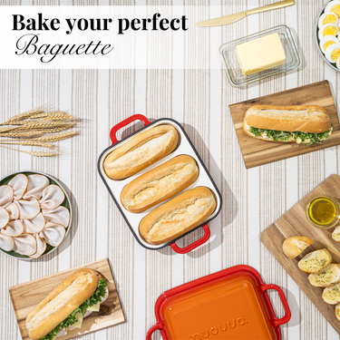 Enamelled Cast Iron Bread Roll Pan with Lid – 3 Slots, Nuovva