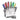 Set of professional kitchen knives including kitchen scissors, peeler, sharpener and acrylic block.