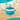 2L cast iron pot with lid. Teal Dutch oven. 