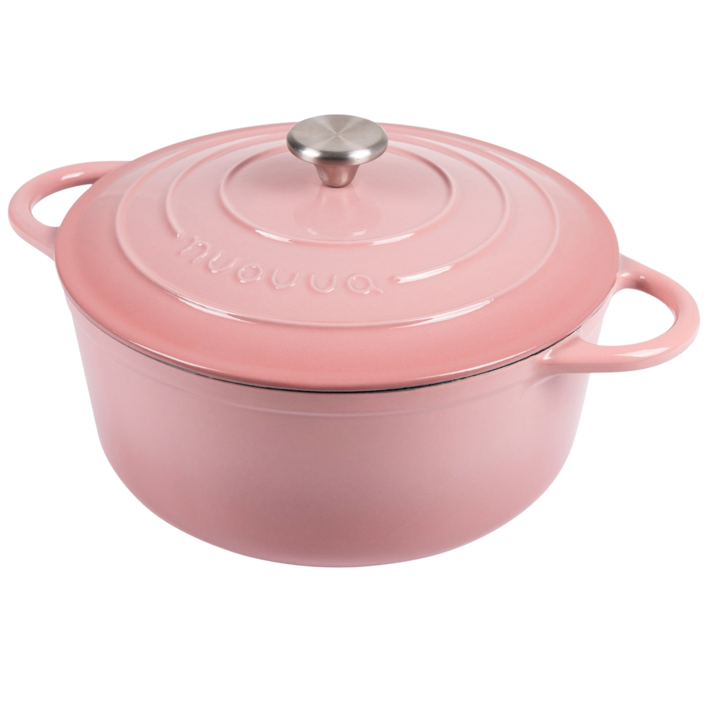 Pastel Pink Cast Iron Dutch Oven, Casserole Pot - 28cm, 6L