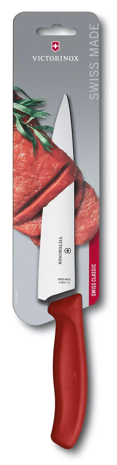 Red Victorinox Swiss classic chef's carving knife, DPC 