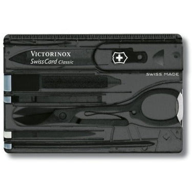 Victorinox black SwissCard classic by DPC – 10 tools in one for multifunctional use. 