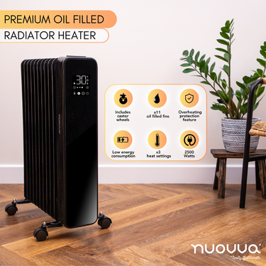 Black oil - filled radiator heater