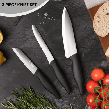 3 piece kitchen knife set - Chefs knife, tomato knife and paring knife