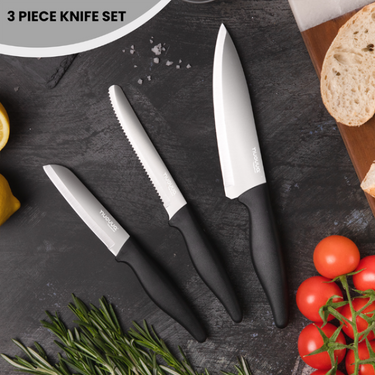 3 piece kitchen knife set - Chefs knife, tomato knife and paring knife