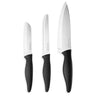 Black set of 3 kitchen knives - Chefs knife, tomato knife and paring knife