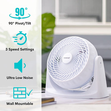 Nuovva silent desk fan with pivot