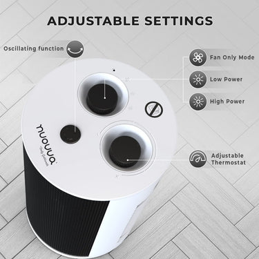 Nuovva portable heater with oscillating functions