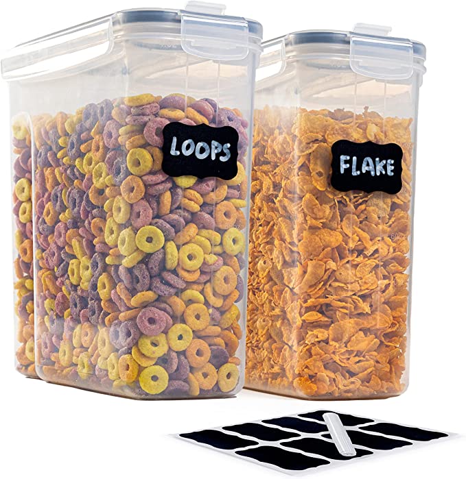Simple Gourmet Cereal Containers Storage Set - 3 Airtight Dry Food