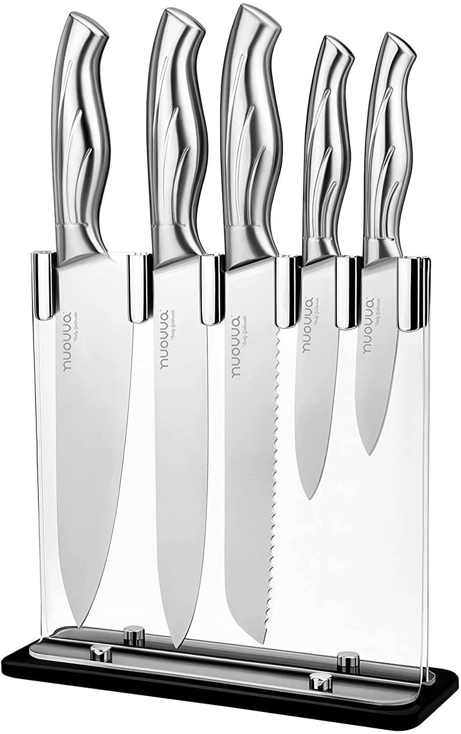 5-Piece Knife Set With Clear Stand