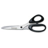 A pair of Victorinox household and professional scissors with stainless steel blades and black synthetic material handles.